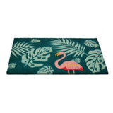 Flamingo with Leaves Vinyl and Coir 18' x 30' Door Mat (Multicolor)