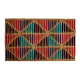 Geometric Vinyl and Coir 18' x 30' Door Mat (Multicolor)