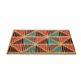 Geometric Vinyl and Coir 18' x 30' Door Mat (Multicolor)