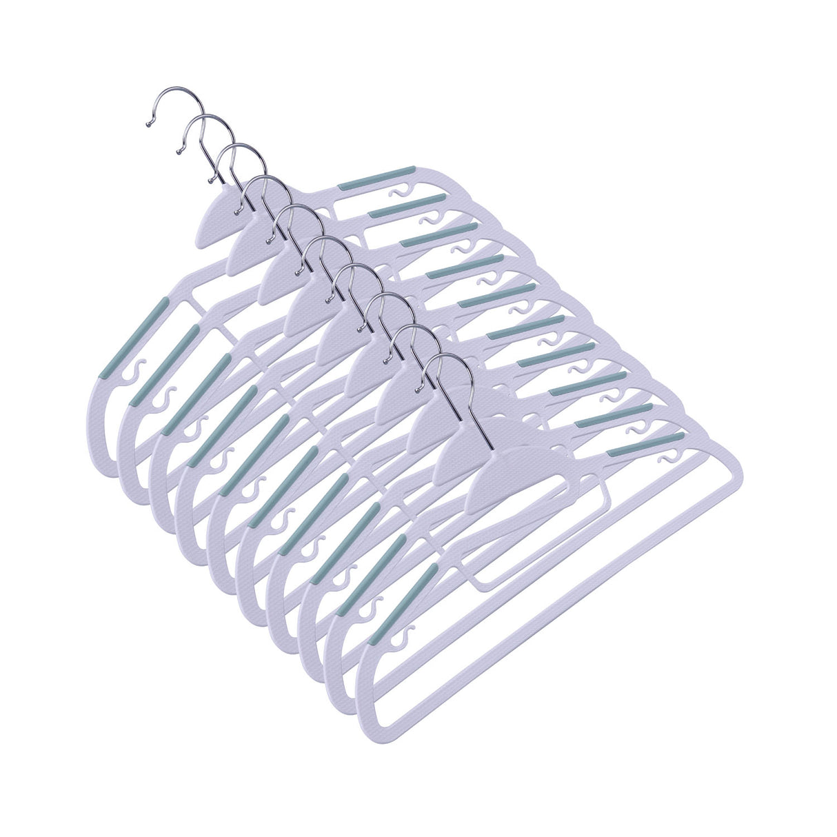 Plastic Cloth Hanger Set of 10 (Mint Blue)