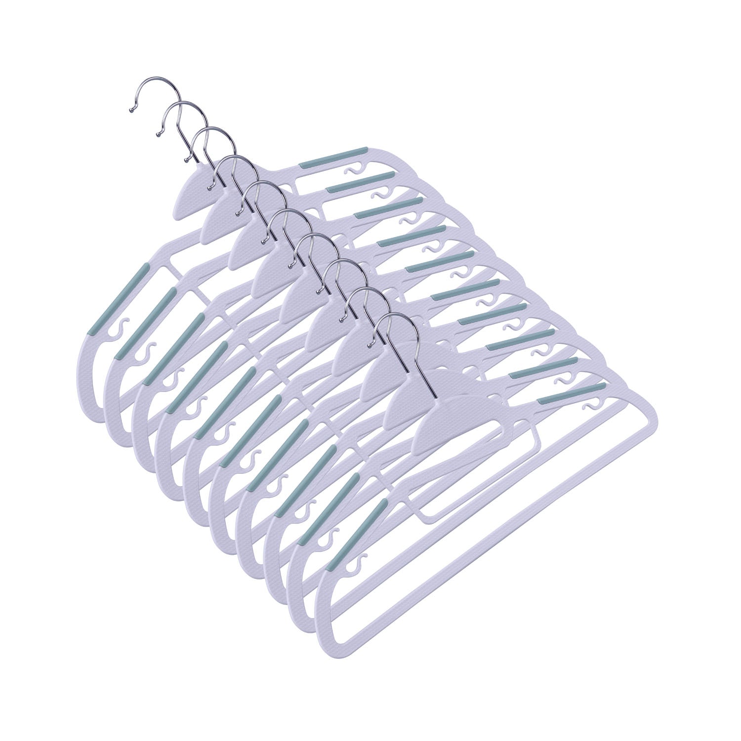 Plastic Cloth Hanger Set of 10 (Mint Blue)