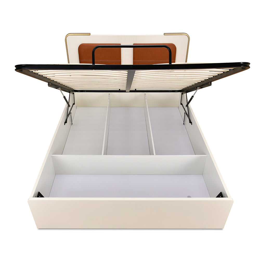 Phoenix Queen Bed with Hydraulic Storage (Beige)