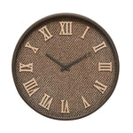 Round Plastic Roman Numerals Analog Wall Clock (Brown)