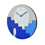 Santorini Round Wooden Analog Wall Clock (Blue)