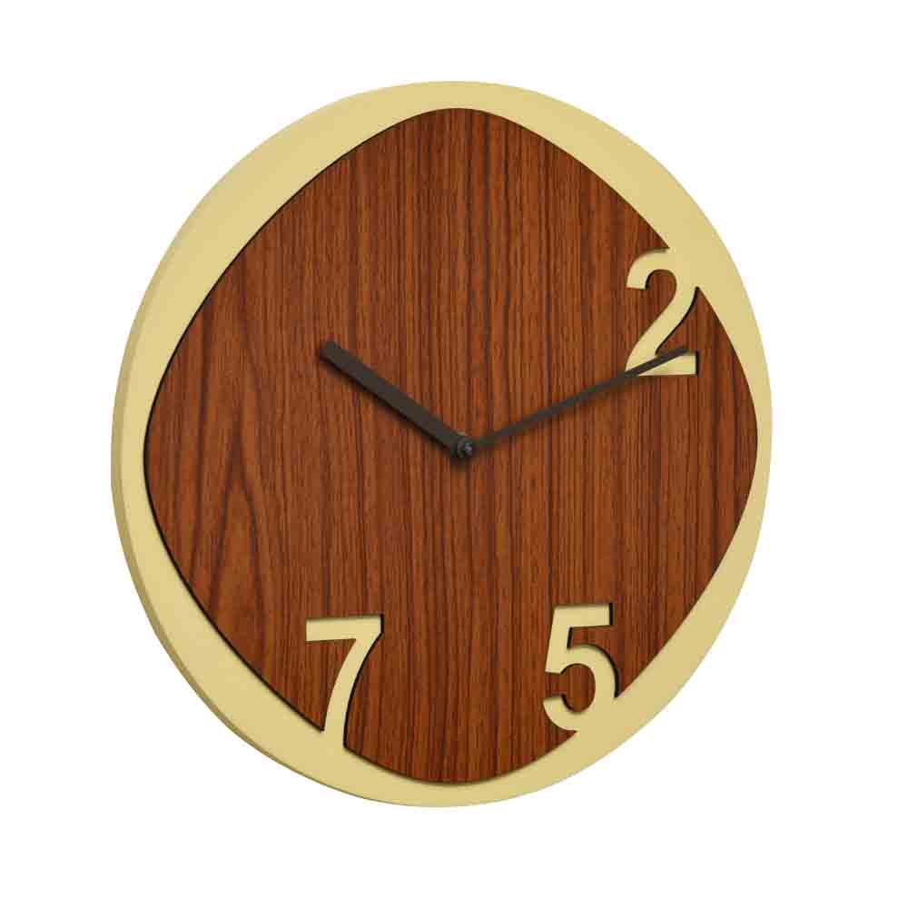 Rhombus Wooden Analog Wall Clock (Brown & Cream)