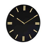 Sleek Wooden Analog Wall Clock (Black & Gold)