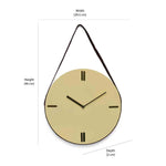 Round Wooden and Leatherette Hanging Analog Wall Clock (Beige)