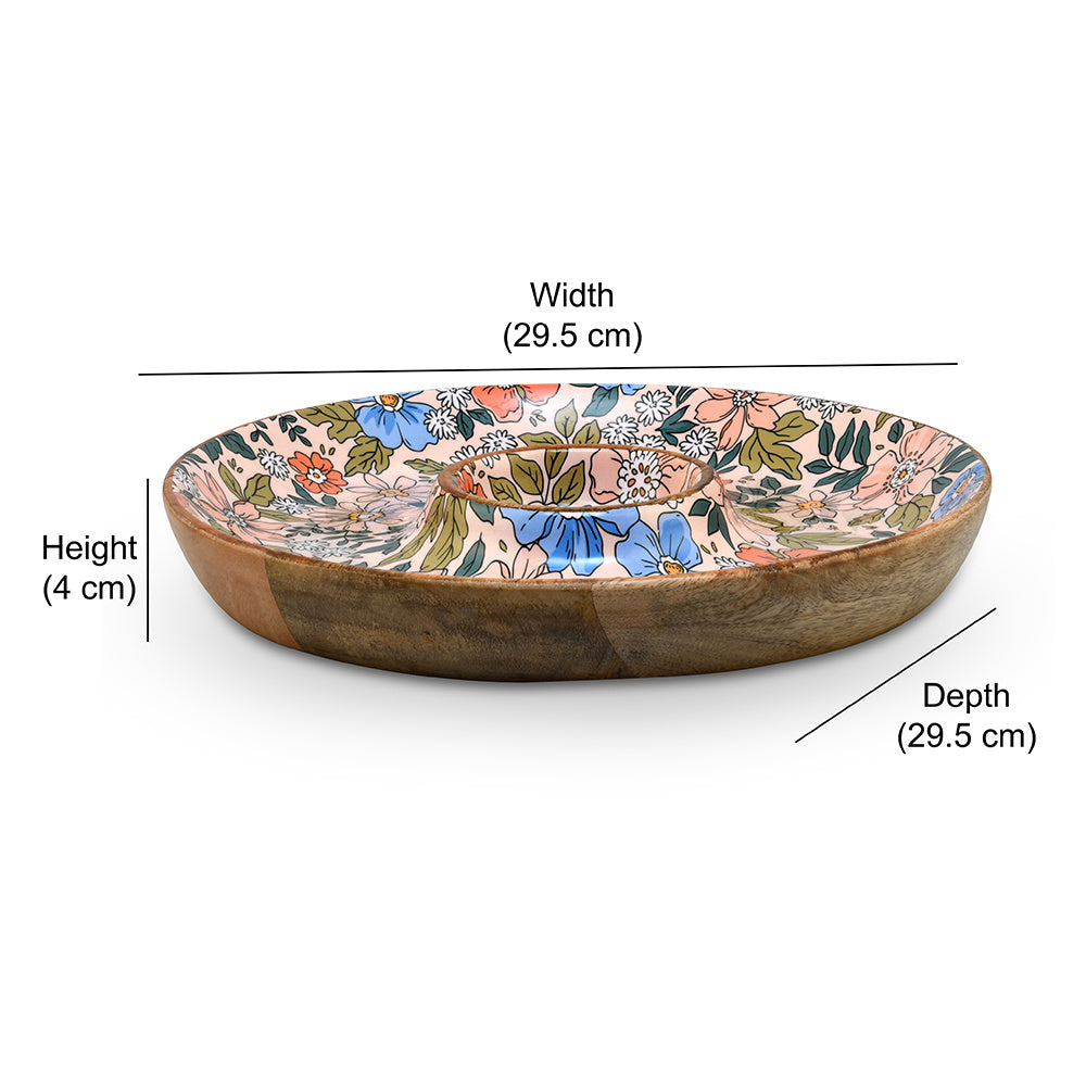 Wooden Chip and Dip Serving Platter 29.5 cm (Multicolor)