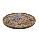 Round Wooden Serving Platter 25 cm (Multicolor)