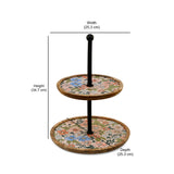 2 Tier Wooden Round Cake Stand (Multicolor)