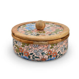 Wooden Roti Chapati Box with Lid (Multicolor)