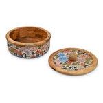 Wooden Roti Chapati Box with Lid (Multicolor)