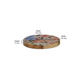 Round Wooden Coasters 10 cm Set of 4 (Multicolor)