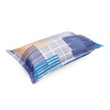 Square and Stripes Design Microfiber 17" x 27" Pillow Covers Set of 2 (Multicolor)