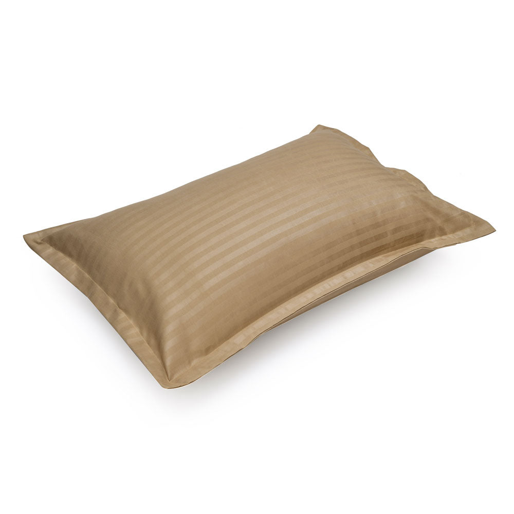 Stripes Microfiber 17" x 27" Pillow Covers Set of 2 (Beige)