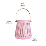 Decorative Modern Trapeze Metal Lantern (Pink)