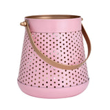 Decorative Modern Trapeze Metal Lantern (Pink)