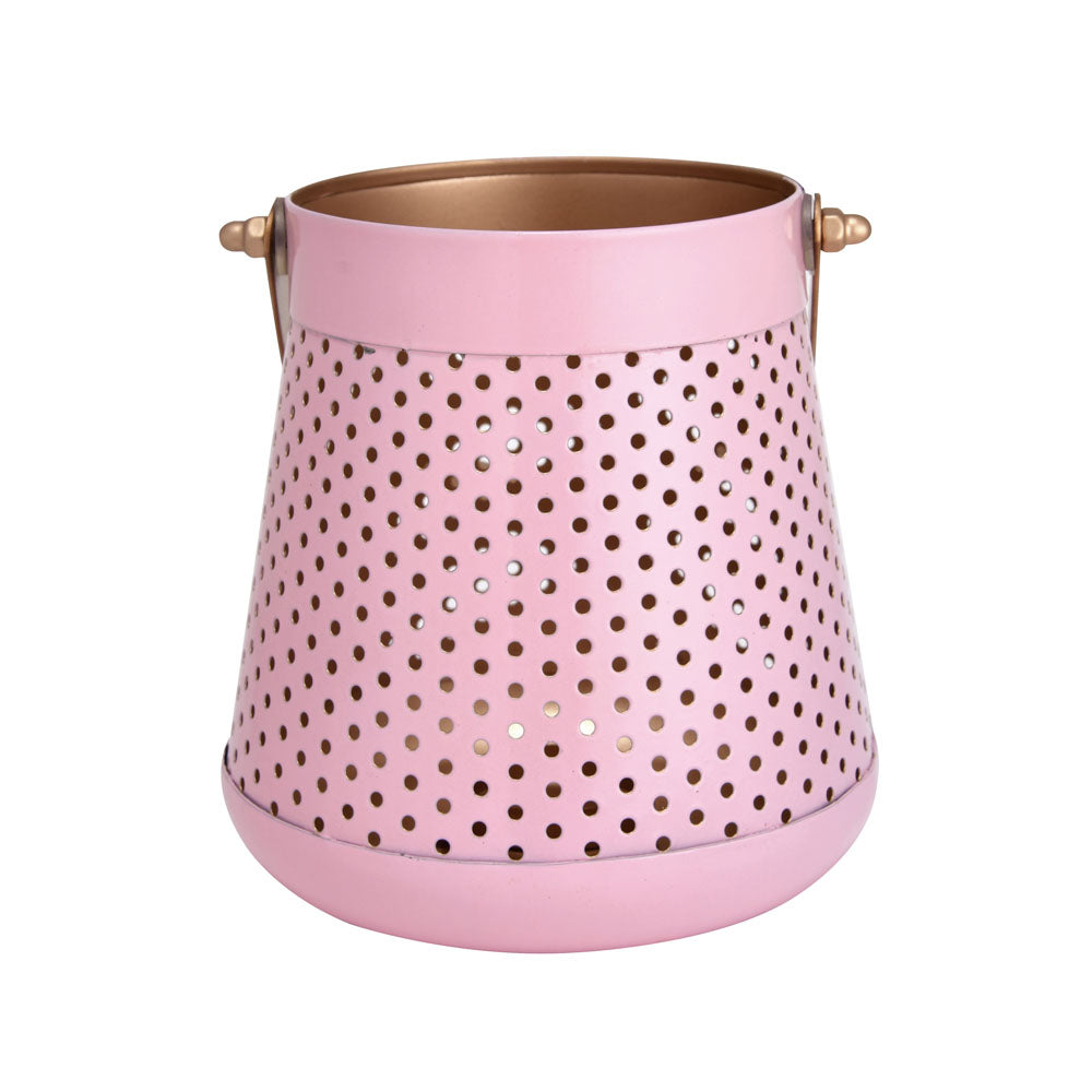 Decorative Modern Trapeze Metal Lantern (Pink)