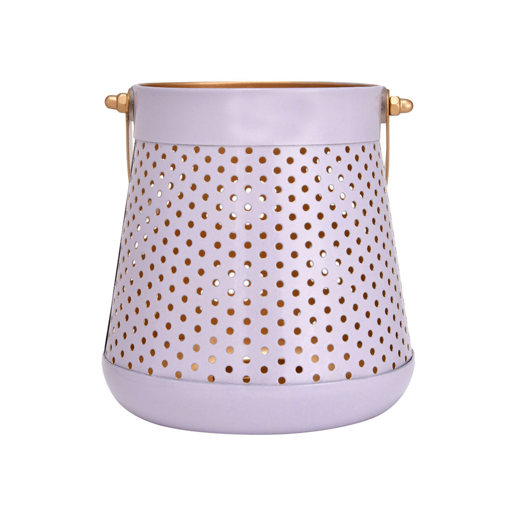 Decorative Modern Trapeze Metal Lantern (Lavender)