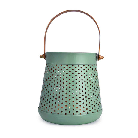 Decorative Modern Trapeze Metal Lantern (Green)