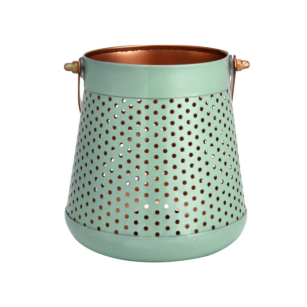 Decorative Modern Trapeze Metal Lantern (Green)