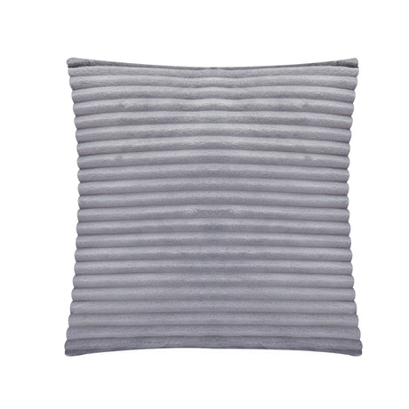 Nilkamal Fluted Flannel Polyester 16" x 16" Filled Cushion (Grey)