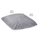 Fluted Flannel Polyester 16" x 16" Filled Cushion (Grey)