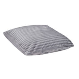 Fluted Flannel Polyester 16" x 16" Filled Cushion (Grey)