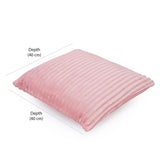 Fluted Flannel Polyester 16" x 16" Filled Cushion (Pink)