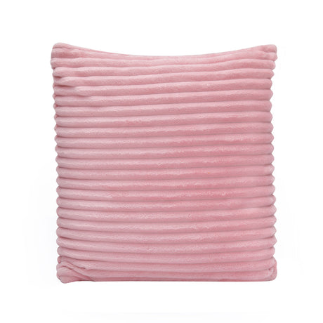 Fluted Flannel Polyester 16" x 16" Filled Cushion (Pink)