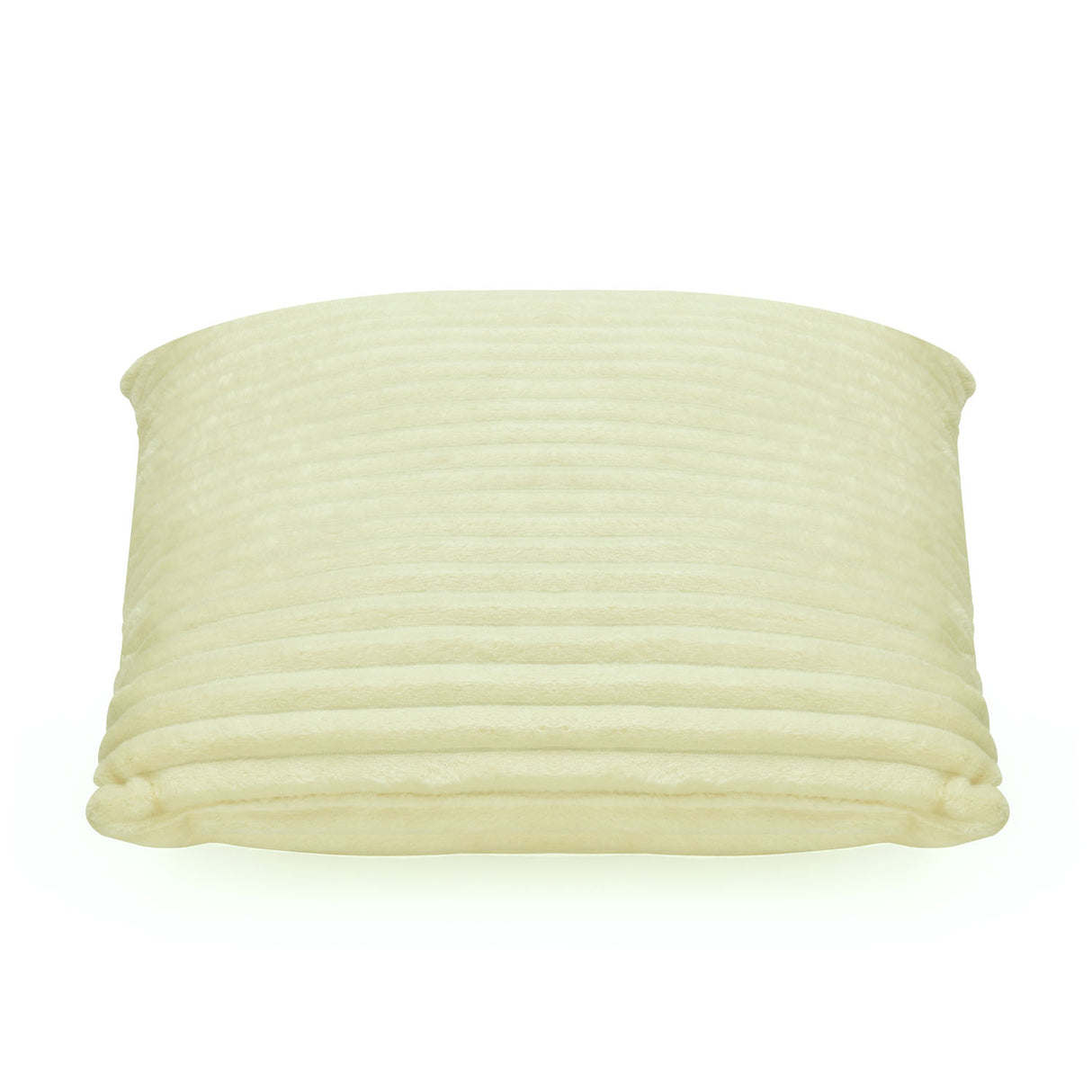 Fluted Flannel Polyester 16" x 16" Filled Cushion (Cream)