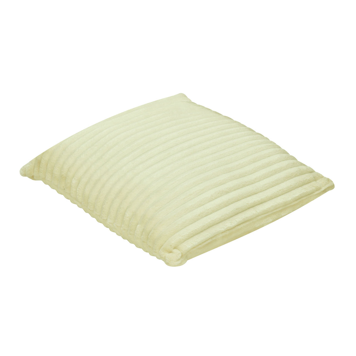 Fluted Flannel Polyester 16" x 16" Filled Cushion (Cream)