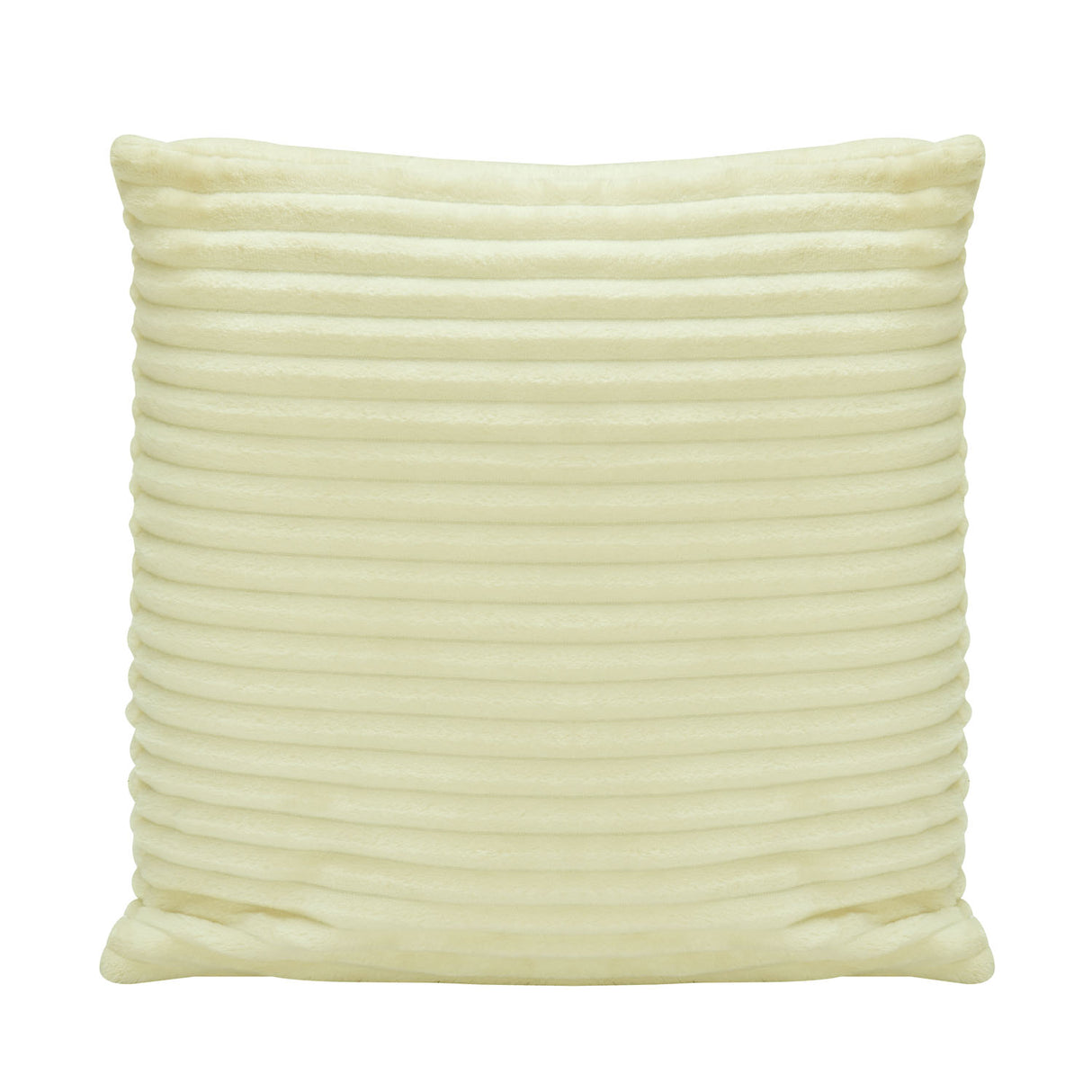 Fluted Flannel Polyester 16" x 16" Filled Cushion (Cream)