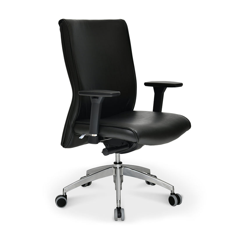 Command Mid Back Leatherette Office Chair (Black)