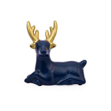 Decorative Reindeer Ceramic Showpiece (Blue & Gold)