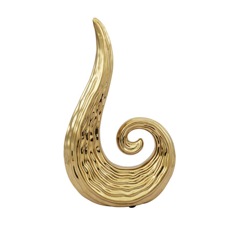 Decorative Scroll Design Ceramic Showpiece (Gold)