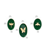 3D Butterfly Plates Metal Wall Decor Set of 3 (Green)