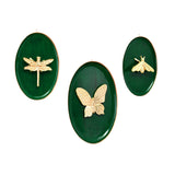 3D Butterfly Plates Metal Wall Decor Set of 3 (Green)