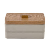 Leather Finish Polyresin Rectangular Storage Box Organiser (Cream)