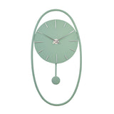 Oval Round Analog Pendulum Wall Clock (Mint Blue)