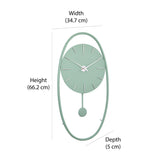 Oval Round Analog Pendulum Wall Clock (Mint Blue)