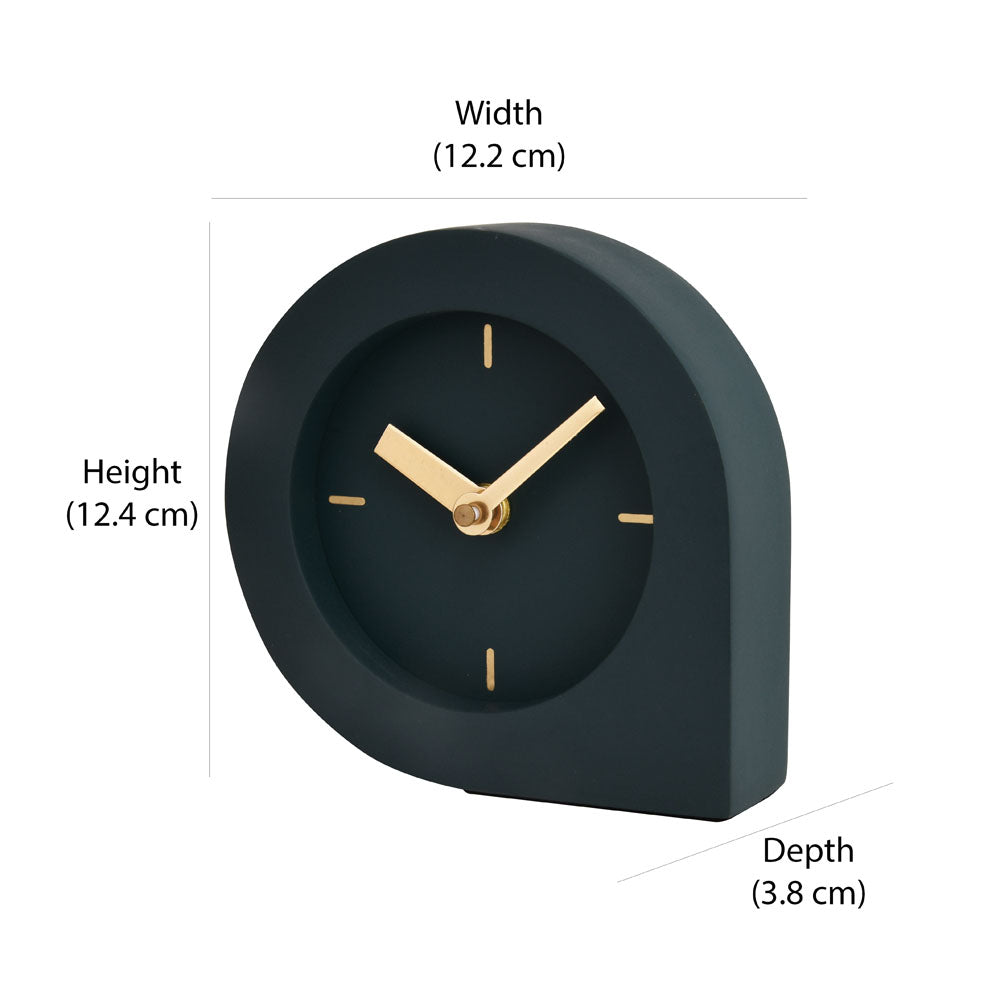 Rounded Edge Wooden MDF Table Clock (Green)