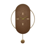 Arch Analog Pendulum Wall Clock (Brown)