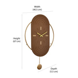 Arch Analog Pendulum Wall Clock (Brown)