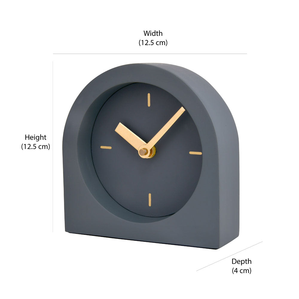 Round with Arch Shape Wooden MDF Table Clock (Grey)