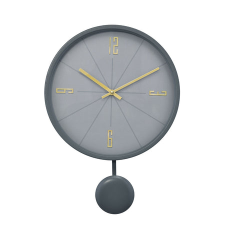 Round Analog Pendulam Wall Clock (Grey)