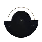 Semi Circular Wooden and Metal Wall Clock (Black & White)