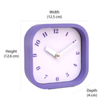 Square Shape MDF Wooden Table Clock (Purple)