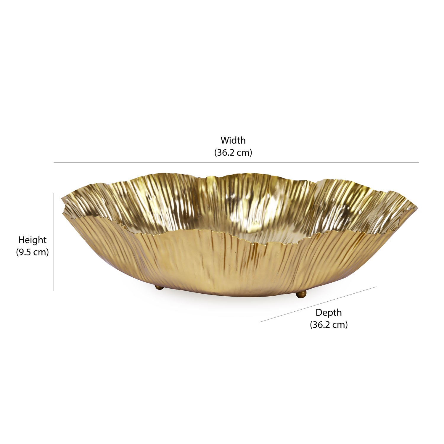 Floral Metal Decorative Urli (Gold)