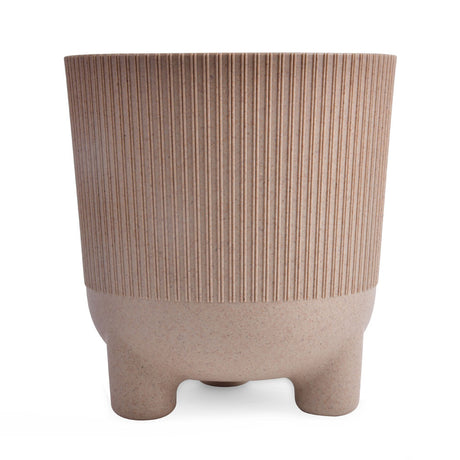 Fluting Design Decorative Polypropylene Planter (Latte)